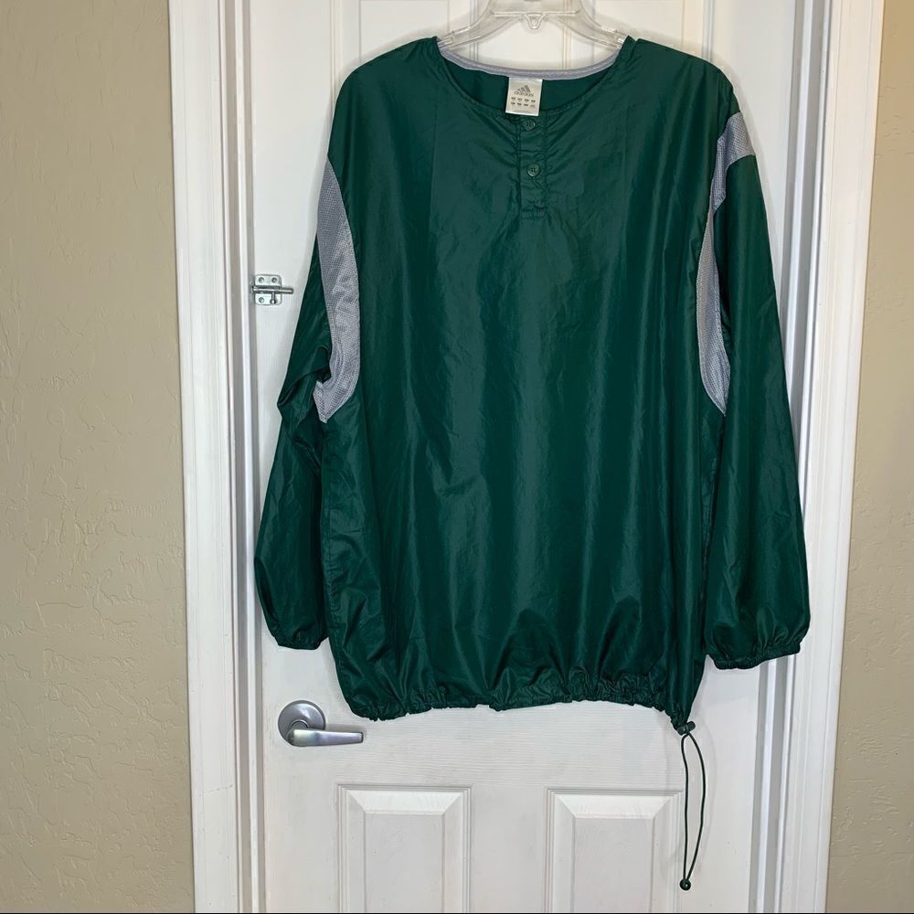 Adidas Pullover Windbreaker Lightweight Jacket Green Size 2XL